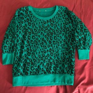 3/4 sleeve animal print top